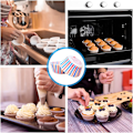 Miniatyrbillede 7 af 7: Rød, blå og hvid papir muffinforme, King Charles kroningsdekorationer bageforme, muffinforme til bagning, mini muffinforme muffin kop White/Red/Blue