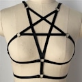 Miniatyrbillede 2 af 5: 2 stk. Sexet Dame Sele Harness Halter Pentagram Body Harness BH Cage