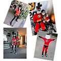 Miniatyrbild 3 av 4: The Incredibles Kostymdräkt Halloweenfest Karneval Hög Kvalitet Man MAN 160