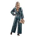 Miniatyrbilde 4 av 5: Dame Velvet 2-delt Sett, Treningssett Loungewear Green L