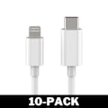 Miniatyrbild 1 av 3: USB-C till Lightning-kabel iPhone Snabbladdare 2M Vit 10-pack