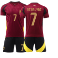 Pikkukuva 1 / 2: UEFA Euro 2024 Belgia Koti Lasten Jalkapalloasu Nro 7 De Bruyne 18