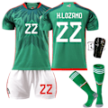 Miniatyrbild 2 av 11: 22-23 Mexiko fotbollströja nr 14 hem 16 tröja grön 9 Raul 22 Lozeno kostym original strumpor 2223 Mexico Home No. 16 #L