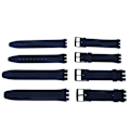 Miniatyrbilde 3 av 5: for Swatch 16/17/19/20mm Silikonurrem Stropp Armbåndsarmbånd Holdbar Svart Black 20mm
