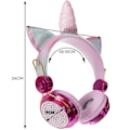 Miniatyrbillede 2 af 5: Bluetooth Stereo Hovedtelefoner Unicorn med Mikrofon Pink