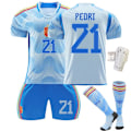 Miniatyrbillede 3 af 10: 22-23 Spanien udebane blå nr. 10 Asensio 9 Gavi 21 Pedri 7 Morata fodbold uniformsæt No. 21 with socks #XS