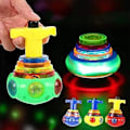 Miniatyrbild 1 av 5: 3-pack Lysande Blinkande Snurror för Barn Magisk Blinkande Musik Gyro Snurrande Gyroskop Roliga Ufo Led Lysande Leksaker