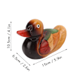 Miniatyrbillede 6 af 8: Håndmalede Træmandarinand Statuer Farveholdbare Sikre Farver Havefugl Statue Til Hjem Have Dekoration Gaver