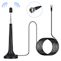 Miniatyrbillede 1 af 5: Indendørs TV-antenne, DAB FM-radioantenne Teleskopisk FM-antenne, med magnetisk base og 3 meter forlængerkabel, bærbar TV-antenne