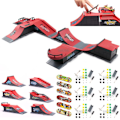 Miniatyrbilde 1 av 4: Mini Skatepark for Finger Skateboard Felt Kombinasjonsleketøy Skateboard Park Rampe Leke Skateboard Rampe (6 skateboard + 6 tilbehørspakker) 6-in-1 set