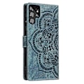 Miniatyrbillede 3 af 4: Frosted Læder Etui til Mandala Emed Retro Telefon Blå(FQ) For Samsung Galaxy S22 Ultra 5G Blue