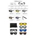 Miniatyrbilde 1 av 7: Motebriller med klips, polariserte TR90, magnetisk klips, 1 optisk ramme, 5 linser, fjærhengslede solbriller 2206A clip-on sunglasses