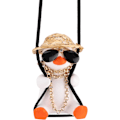 Pikkukuva 1 / 5: Auton lisävarusteet Swing Duck Swinging Duck Auton riipuskoriste Ihana Swinging Duck Auton riipus Siisti lentävä ankka aurinkolaseilla Auton taustapeili White