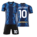 Miniatyrbild 1 av 11: 21-22 Inter Milan hemmatröja nr 10 Lautaro nr 7 Sanchez nr 9 Dzeko fotbollsplan kostym med strumpor Inter Milan home number 10 2XL#