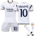 Miniatyrbild 1 av 6: 23-24 Real Madrid Hemma Barn Fotbollströja Nr. 10 Mbappé 24 24 24 no. 10 Mbappé