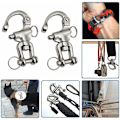Miniatyrbild 4 av 5: Swivel Snap Hook 2-pack Swivel Snap Hook 316 Rostfritt Stål Snabblänkar Snabbkopplingar Snap Hooks för Seglingar Släpp Båttillbehör (70mm)