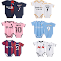 Pikkukuva 1 / 5: 23-24 Baby No. 10 Miami Messi No. 7 Real Madrid Jersey BB Jumpsuit Yksivärinen Koko 9 (6-12 kuukautta) NO.9 HAALAND NO.9 HAALAND NO.9 HAALAND Size 9 (6-12 months)