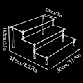 Miniatyrbillede 3 af 5: Klar Akryl Display Hylde 3-Trins Transparent Trappehylde