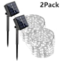 Miniatyrbillede 1 af 5: 7M/12M/22/32M Solcellelamper LED Lyskæder Udendørs Guirlande LED Vandtætte Girlanderlyskæder Julefest Have Sollampe Dekoration 2x Hvid 2xWhite 32M 300LED