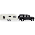 Pikkukuva 4 / 5: Leikkiautojen asuntoautopaketti: SUV-maasturi, perävaunu ja matkailuauto - Diecast-mallit pojille