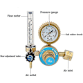 Miniatyrbilde 2 av 5: Argon CO2 Flow Meter Regulator Trykkmåler 0~25mpa Universal Argon CO2 Sveise Regulator Trykkreduksjon