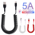 Miniatyrbilde 5 av 10: Spring Data Kabel Mobiltelefon Ladekabel SVART 1.5M TYPE C Svart Black 1.5mType C-Type C