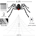Miniatyrbilde 2 av 5: Halloween-edderkopp, 200 cm gigantisk edderkopp, Halloween-utendørsdekorasjon med 7 m trekantet nett, 20 g utvidbart edderkoppnett, 10 plast edderkopper, skrekk