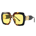 Pikkukuva 4 / 7: 2024 uudet Think Frames -neliönmuotoiset aurinkolasit naisille - ylisuuret, ylelliset aurinkolasit tukkumyynti - metalliset lisävarusteet - mukautettu logo c2 sunglassses