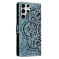 Miniatyrbillede 3 af 4: Frosted Læder Etui til Mandala Emed Retro Telefon Blå(FQ) For Samsung Galaxy S23 Ultra 5G Blue