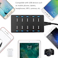 Miniatyrbilde 4 av 5: USB-ladestasjon, 50W 10-porters USB-lader, Multi-Port DXGHC