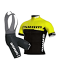 Miniatyrbilde 2 av 5: SRAM Racing Sykkeltrøye Sett 2023 Menn Sommer MTB Race Sykkelklær Kortshorts Ropa Ciclismo Utendørs Riding Sykkeluniform Gull Gold 4XL