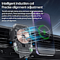 Miniatyrbilde 3 av 5: Trådløs billader, 15W automatisk klemmende billader, ventilasjonsfeste for iPhone 14/14 Pro/13/13 Pro /12/12 Pro/ 11/11 Pro/Xr/X(FQ)