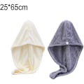 Miniatyrbilde 2 av 5: Kvinners mikrofiber hårhåndkle 2-pakning absorberende rask magisk tørr hår turban grå+hvit