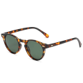 Miniatyrbillede 6 af 7: Fashion ODM OEM Runde Polariserende Solbriller Retro PC Transparente Solbriller Mænd Kvinder Briller UV400 White Tortoise + Gray