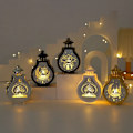 Miniatyrbilde 3 av 4: Lanterneborddekorasjon med LED-lys, utendørs LED-lanterne LED-lysbelysning for festdekorasjon, Ramadan gull