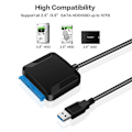 Miniatyrbild 4 av 4: USB 3.0 till SATA-kabel USB3.0 hårddiskadapterkonverter 2,5/3,5 tum extern HDD SSD-adapter för bärbar dator Xbox One Xbox 360 PS4
