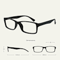 Miniatyrbillede 2 af 5: Company Black Readers Value 4 Pack Designer Style Mænd Kvinder RRRR92-1 +1.50 Bl Black +1.50 Magnification (Pack of 4)