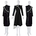 Miniatyrbilde 2 av 5: Daenerys Targaryen Dany Cosplay Kostyme - Medieval Kjole Uniform Svart Antrekk Kappe Halloween Festdrakt For Kvinner Voksen - XXL XXL
