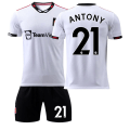 Miniatyrbillede 7 af 11: 22-23 Red Devils udebanetrøje hvid nr. 7 Ronaldo fodbolduniform 25 Sancho 10 Rashford børnesæt med sokker Man L Away No. 7 No Socks XXXL