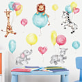Miniatyrbild 5 av 5: Vattenfärg Elefant Ballong Väggdekaler för Barnrum Baby Kindergarten Rum Dekoration Väggdekor Djur Barn Heminredning Affisch - -