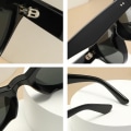 Miniatyrbillede 3 af 7: 2024 Nye Små Ramme Cat Eye Shades Briller Kvinder Mode UV Beskyttelse Ris Søm Solbriller C4-Grey Cateye Sunglasses