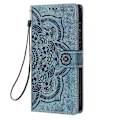 Miniatyrbillede 2 af 4: Frosted Læder Etui til Mandala Emed Retro Telefon Blå(FQ) For Samsung Galaxy S21+ 5G Blue