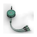 Miniatyrbillede 1 af 3: 3 i 1 Retractible opladningskabel Oplader til Iphone Type-c Micro USB--grøn