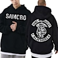 Miniatyrbillede 1 af 5: Sons Of Anarchy Samcro Hoodie Dobbeltsidet Print Hoodie Shirt Top Sort Black S