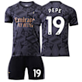 Miniatyrbillede 1 af 11: 22-23 Arsenal udebane sort nr. 7 Saka 9 Lacazette 19 Pepe 14 Aubameyang fodbolduniformssæt No socks 19 M