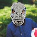 Miniatyrbild 4 av 5: Dinosaurie Mask Huvudbonad, Jurassic World Dinosaurie Leksaker med Öppningsbar Rörelsebar Käke, Velociraptor Mask & Tyrannosaurus Rex Mask Paket Blue