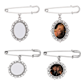 Miniatyrbillede 3 af 8: Foto Charm DIY Pin Bryllup Charm Oval aluminium plade Ph A1