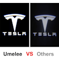 Pikkukuva 3 / 5: 4 kpl Tesla-auton ovenvalo, Led-auton logovalot, Auton ovenprojektori Tesla Model 3, Model S, Model X, Model Y