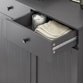 Miniatyrbillede 5 af 5: SoBuy badeværelsesskab 2 vasketøjskurve badeværelseshylde vasketøjspose BZR33-DG G Grey Laundry cabinet(2 doors)