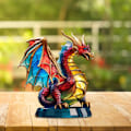 Miniatyrbillede 5 af 5: Ny Dragon Håndlavet Metal Figurer Kunst Dyrefigur Krystal Reptil Hjem Indretning Have Ornamenter